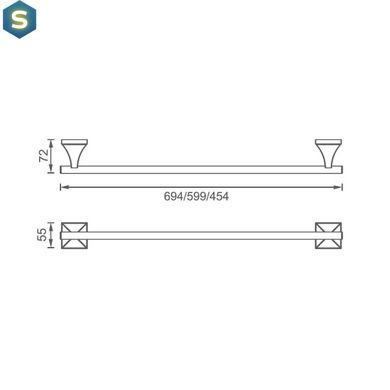 Полотенцедержатель Devit Clssic Single Towel bar, хром 6070151, Хром