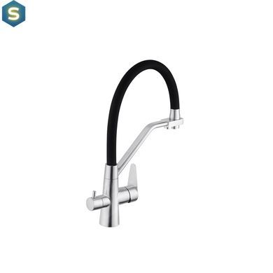 Смеситель для кухни с подключением к фильтру Kroner KRP Edelstahl Klassisch - ESG03817BLK CV027936, Нержавеющая сталь
