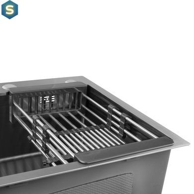 Кухонная мойка Kroner KRP Schwarze - 5050HM PVD (3,0/1,0 мм) CV022793, Черный/золото