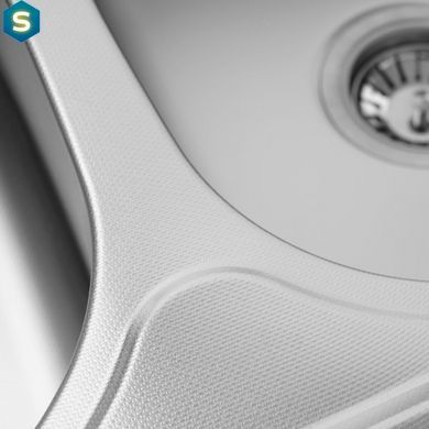 Кухонная мойка из нержавеющей стали закругленная Platinum декор 7848D (0,8/180 мм), Decor