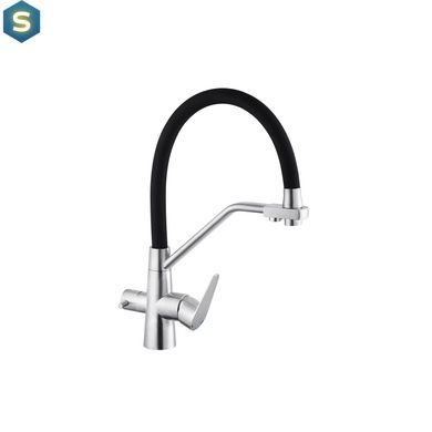 Смеситель для кухни с подключением к фильтру Kroner KRP Edelstahl Klassisch - ESG03817BLK CV027936, Нержавеющая сталь