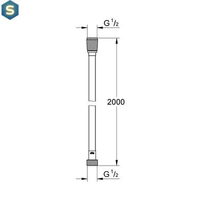 Шланг для душа Grohe VitalioFlex Silver TwistStop 2000 мм 27507001, Хром
