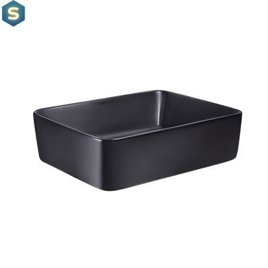 Умывальник Qtap Tern 480х370х135 Black matt QT176069MB, Черный матовый