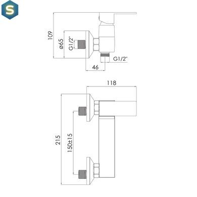 Змішувач для душа хром Imprese Karlov f03307601AA, Хром