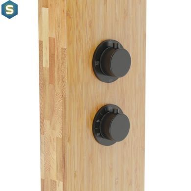 Душова панель Corsan Balti 2.0 bamboo black з термостатом B001TBL, Дуб