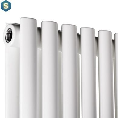 Дизайнерський радіатор вертикальний Betatherm Elipse 2 H-1800 мм, L-445 мм нижнє підключення BCV2180/11 9016M 99, Белый матовый