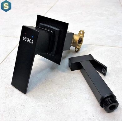 Набор для гигиенического душа со смесителем Dusel Gani Black 233989001, Черный маовый