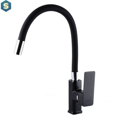 Змішувач для кухні Domino Malibu DMM-203 LR-Black-Black, Чорний/золото