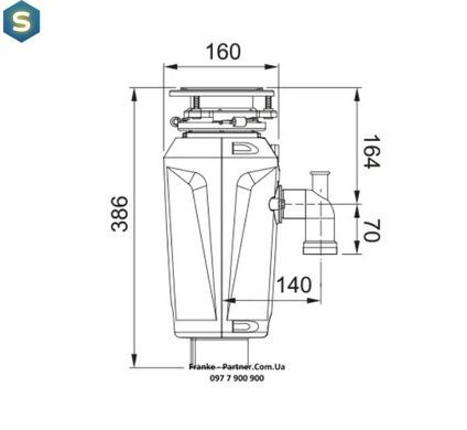 Подрібнювач харчових відходів Franke Elite Slimline SLIM 125