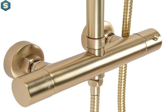 Душевая система Rea Parot brushed gold с термостатом REA-P2323, Золотой