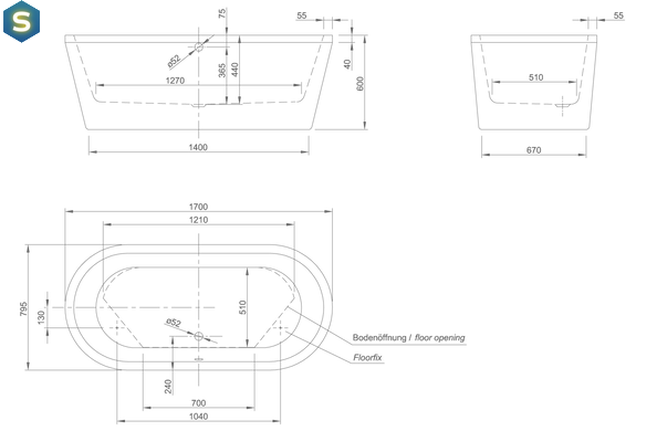 Ванна акриловая отдельностоящая Knief Neo 170x80 0100-076-06