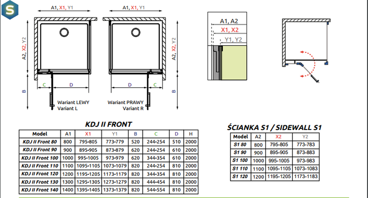 Душевая кабина Radaway Arta KDJ II 120x90 386457-03-01L+386042-03-01L+386021-03-01
