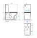 Унитаз-компакт Koller Pool Kvadro Smart Tornado с сиденьем Soft Close KR-0610-RQ-C+KR-0610-RQ-T, Белый