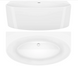 Ванна акриловая пристенная Rea Malta 170x88 white REA-W3003, Белый