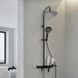 Душевая система Yoka Saba 25 black с полкой и краном BP.SABA25-BLK, Черный матовый