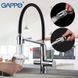 Смеситель для кухни с подключением фильтра черный/хром шпилька &Oslash;35 Gappo 1/8 G4398-7, Черный матовый