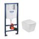 Комплект 4 в 1: Инсталляция Grohe Rapid SL 3 в 1 38772001 + Унитаз безободочный Kroner Eifel WHI483429 TORNADO с сидением Slim Duroplast / Soft-close / Quick relase KE483429WHIT (397720