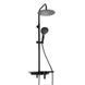 Душевая система Yoka Saba 25 black с полкой и краном BP.SABA25-BLK, Черный матовый