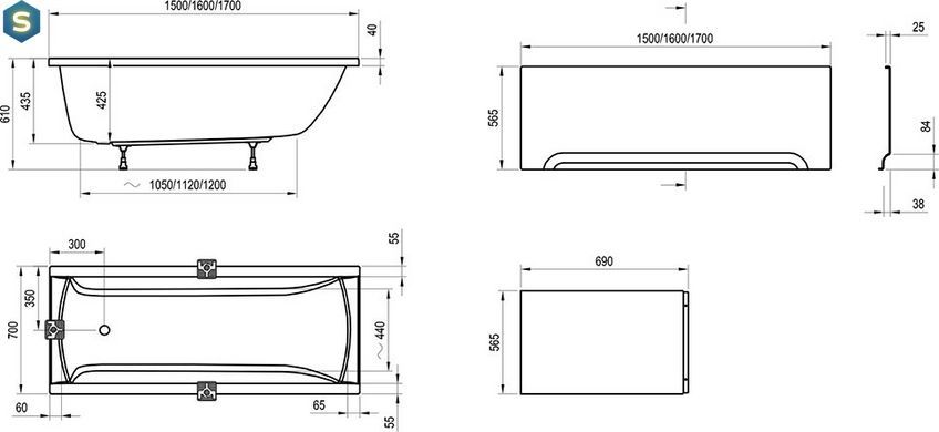 Ванна акриловая Ravak Classic 170x70 C541000000