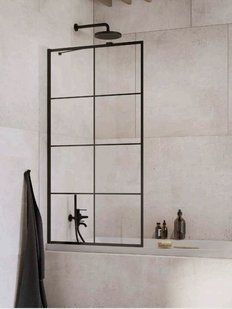 Шторка для ванни Radaway Idea Black PNJ Factory 90 см скло прозоре 10001090-54-55