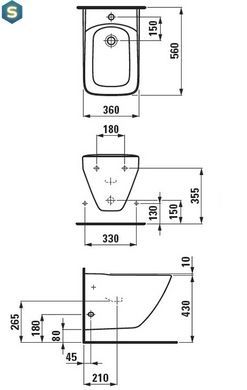 Биде подвесное Laufen Palace H8307010003041, Белый