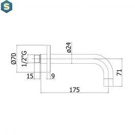 Излив для ванны Paffoni 17,5 см black matt ZBOC139NO, Черный матовый