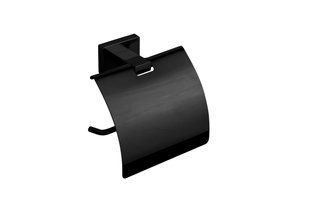 Тримач туалетного паперу з кришкою VBI Mercury black VBI-040213BL, Черный матовый