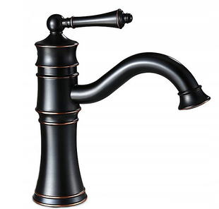 Змішувач для умивальника Rea Vintage Old black чорний низький REA-B0226, Чорний/золото