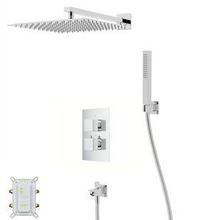 Душевая система Corsan Ango 30 хром с изливом и термостатом + BOX скрытого монтажа ZA30TCHW, Хром