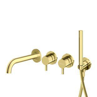 Смеситель для ванны Kohlman Axel gold + BOX скрытого монтажа KPL-QW260AGDW, Золотой