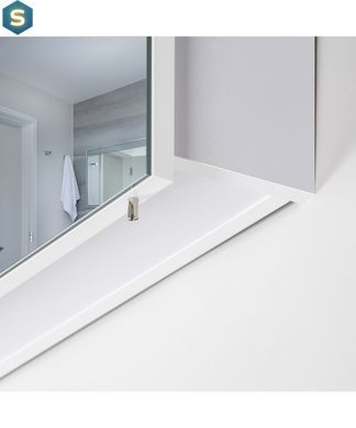 Зеркальная галерея для ванной комнаты Мойдодыр Руна 54 с LED-светильником, Белый