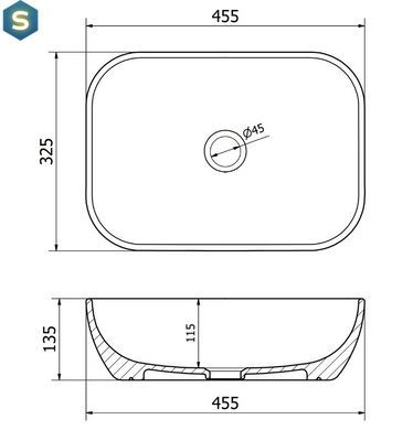 Умивальник Mexen Rita shiny marble накладний MEX-21084583, Мармур