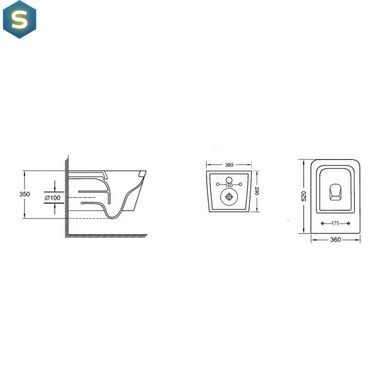 Унітаз підвісний Qtap Crow безобідковий з сидінням Slim Soft Close QT05335170W, Білий