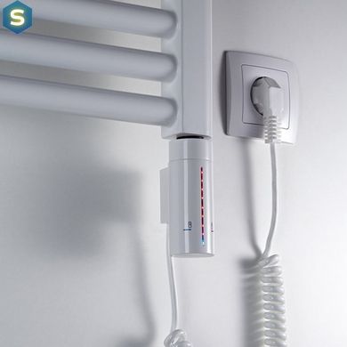 Полотенцесушитель электрический Zehnder Virando 1226 x 500 мм белый c проводом (AB-120-050-9016-HOTS-SC), Белый, Правое, Электронный
