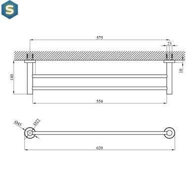 Полотенцедержатель Kroner KRP Edelstahl Klassisch - ESG3709 CV025641, Хром матовый