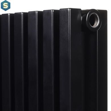 Дизайнерский радиатор Betatherm Quantum 2 H-500 мм, L-1005 мм, нижнее подключение BQ 2050/25 9005M 88, Черный матовый