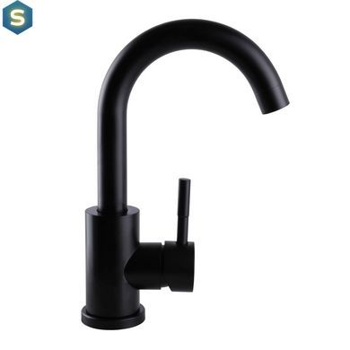 Смеситель для умывальника Globus Lux Alpen SBT1-101S-BB, Черный матовый