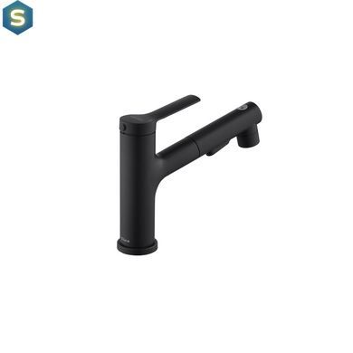 Смеситель для раковины с выдвижным изливом Kroner KRP Edelstahl Klassisch - SCH030-T, Черный матовый