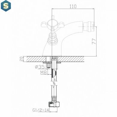 Змішувач для біде Imprese Cuthna 40280 antiqua-n, Бронза
