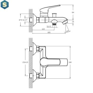 Змішувач для ванни Koller Pool Twist одноважільний 35 мм хром TW0100, Хром