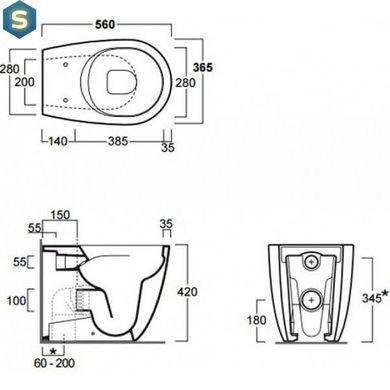 Комплект бачок прихованого монтажу Tece 9041008 + унітаз Simas Vignoni Rimles VI01+VI004 з кришкою Soft Close Slim, Білий