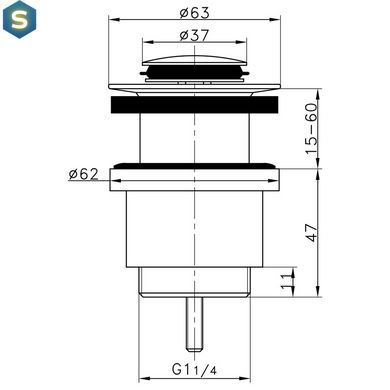 Донний клапан Frap F61, автомат, 1 1/4", хром, Хром