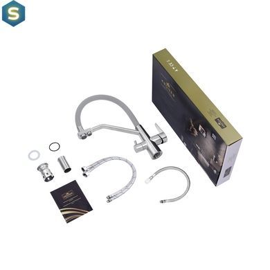 Змішувач для кухні з підключенням до фільтру Kroner KRP Edelstahl Klassisch - ESG03817GRA CV027937, Нержавіюча сталь