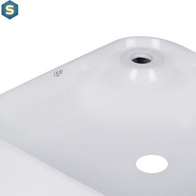 Умивальник Qtap Stork накладний квадратний 430x430x120 мм White + донний клапан PU02, Білий
