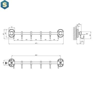 Крючок для ванной комнаты Kroner KRM Elbe - ACC2914-6 CV022878, Хром