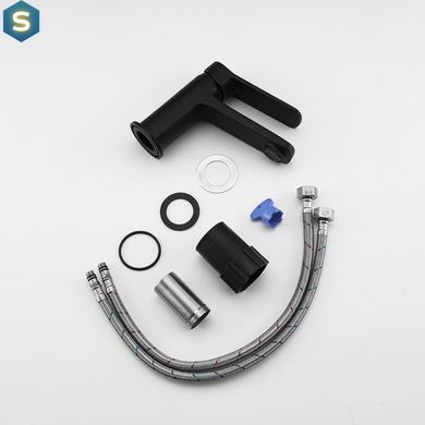 Смеситель для умывальника Frap F1062, черный, Черный матовый
