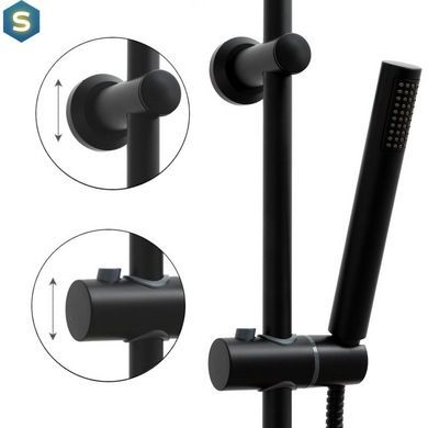 Душова система Yoka Ferra 25 Black з термостатом BP.FERRA-THERM-25-BLK, Черный матовый