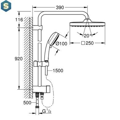 Душова система Grohe Tempesta Cosmopolitan System 250 Cube 26694000