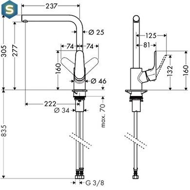 Змішувач для кухні Hansgrohe Focus E2 31817000