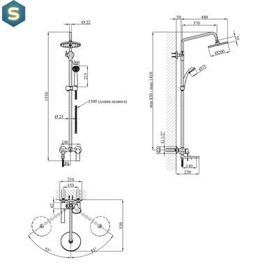 Душевая система Kroner KRP Basis - C063 CV024306, Хром